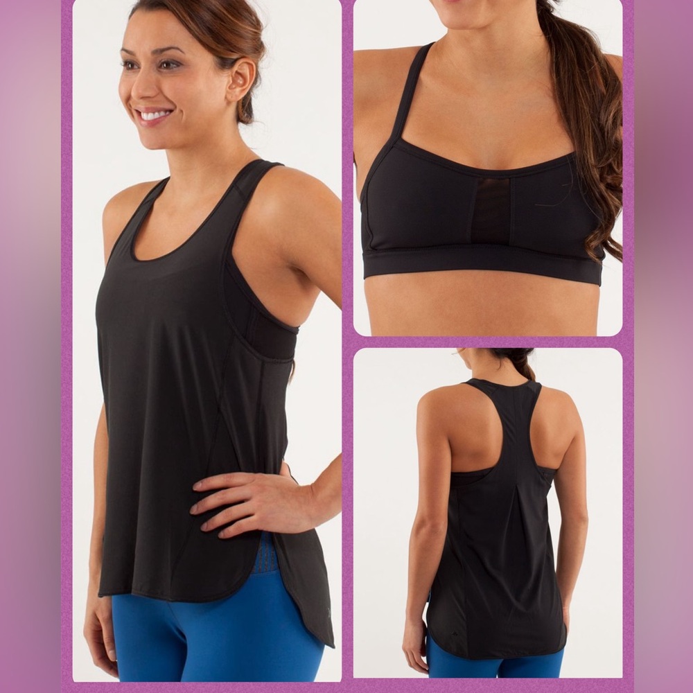 NWOT Lululemon Cross Conditioning 2-In-1 Tank *Medium Support B/C Cup in Black